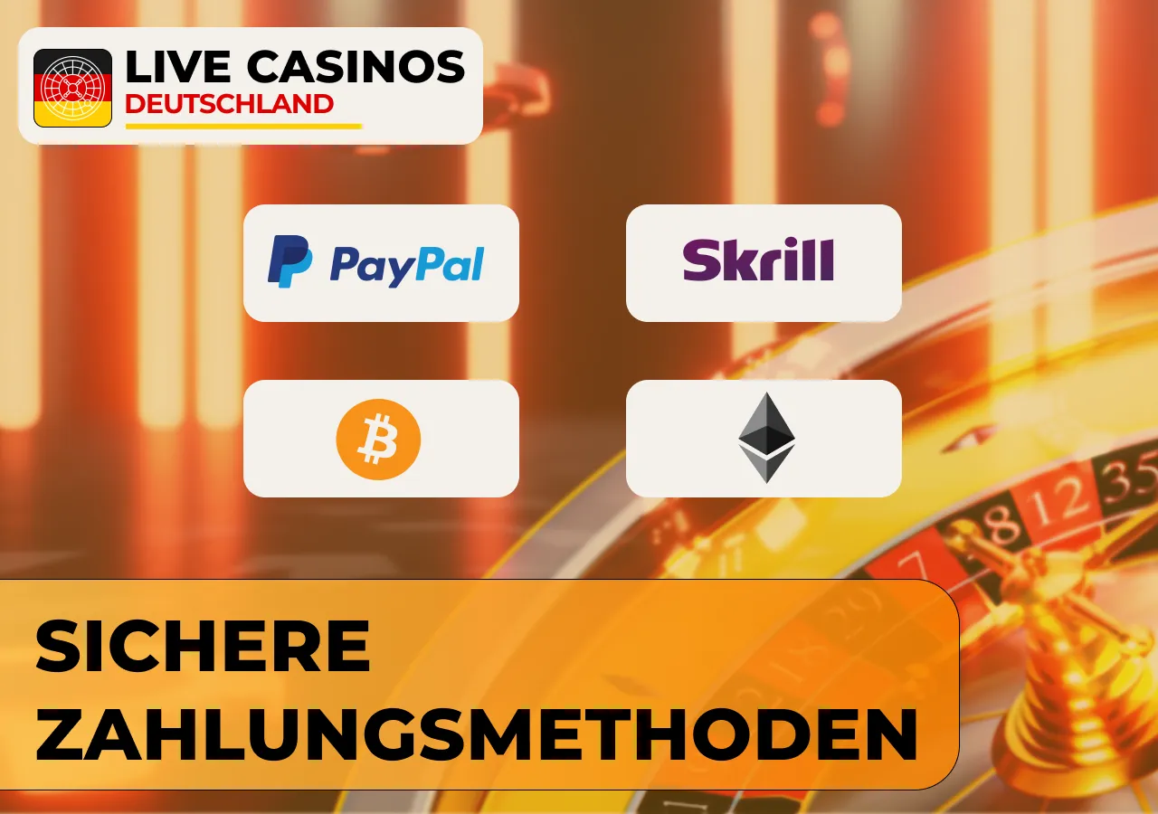 Sichere Zahlungsmethoden für Einzahlungen und Auszahlungen in Online-Casinos.